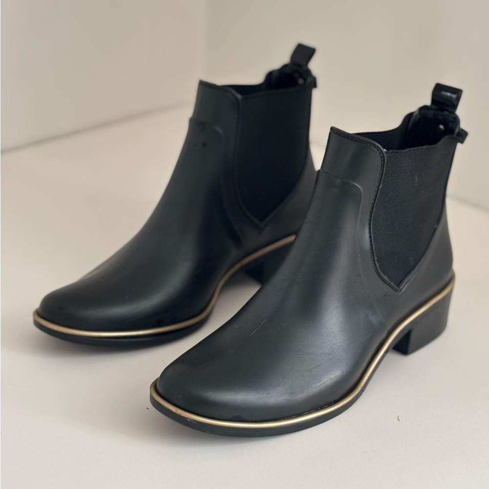 Kate Spade Sedgewick Black Rainboots, Women’s Size 8/9, Bows on Back